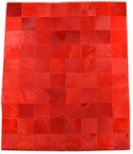 EXKLUSIVER KUHFELL TEPPICH ROT 160 x 200 cm