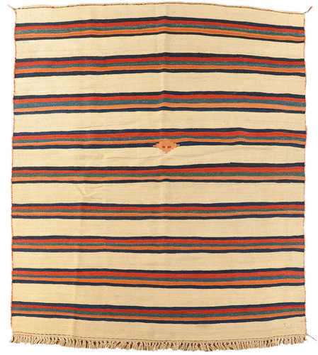 alter Nomaden Teppich Kelim mit Streifenmuster 192 x 152 cm