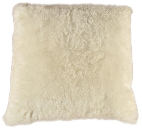 Lambskin cushion white 80 x 80 cm