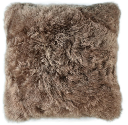 Lambskin cushion dyed brown 50 x 50 cm