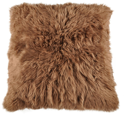 british Lambskin cushion brown 80 x 80 cm