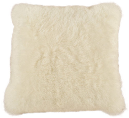 Lambskin cushion cover natural white 40 x 40 cm