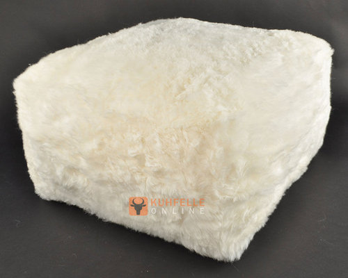 sheepskin pouf white 60 x 60 x 30 cm