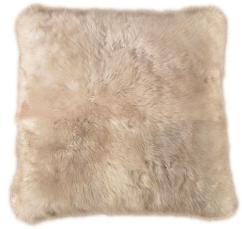 Lambskin cushion grey brown 50 x 50 cm