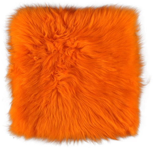 schwedisches Lammfell Pads Sitzkissen Orange 37 x 37 cm