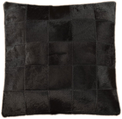 cowhide cushion cover black 50 x 50 cm
