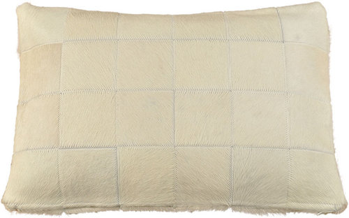 cowhide cushion cover white 60 x 40 cm