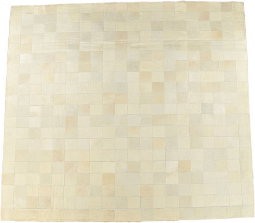 KUHFELL TEPPICH CREME WEISS 200 x 200 cm