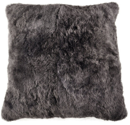 Lambskin cushion graphite 80 x 80 cm