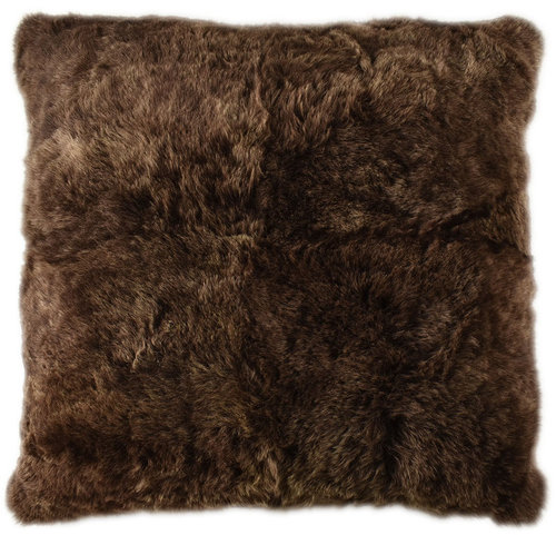 Lambskin cushion chestnut 80 x 80 cm
