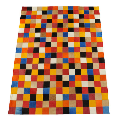cowhide rug multicolor 150 x 200 cm