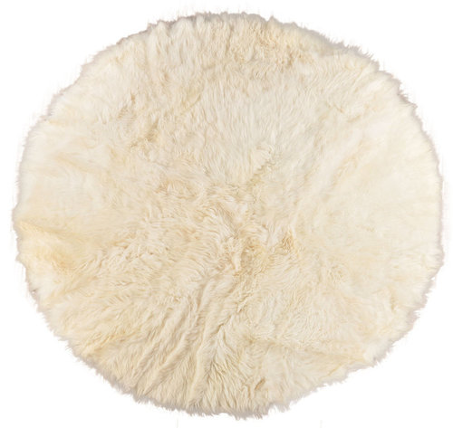 Eco lambskin rug natural white 200 cm Ø