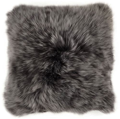 Lambskin cushion cover grey 40 x 40 cm