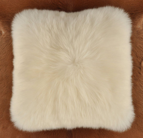 Lambskin cushion cover grey 40 x 40 cm