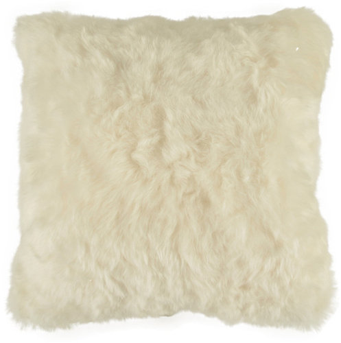 Lambskin cushion natural white 42 x 42 cm