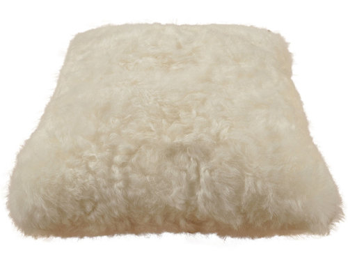 Lambskin cushion natural white 55 x 55 cm