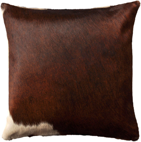cowhide cushion cover brown & white 40 x 40 cm