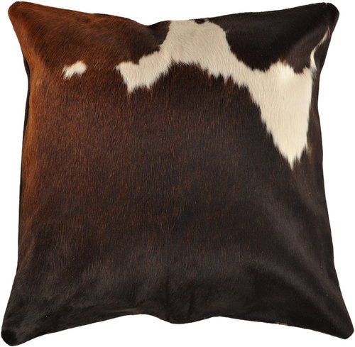 cowhide cushion cover brown & white 70 x 70 cm