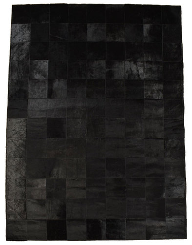 COWHIDE CARPET RUG BLACK DYED 200 x 200 cm