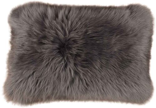 Lambskin cushion cover grey 35 x 55 cm