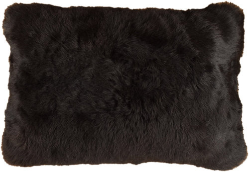 Lambskin cushion black long haired  35 x 55 cm