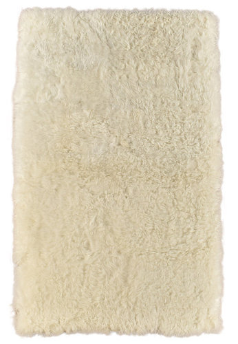 Eco lambskin rug natural white 185 x 105 cm