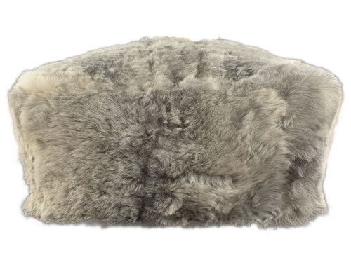 sheepskin pouf natural grey 60 x 60 x 30 cm