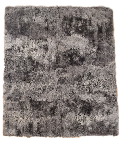 Öko Lammfell Teppich grau gefärbt 215 x 185 cm