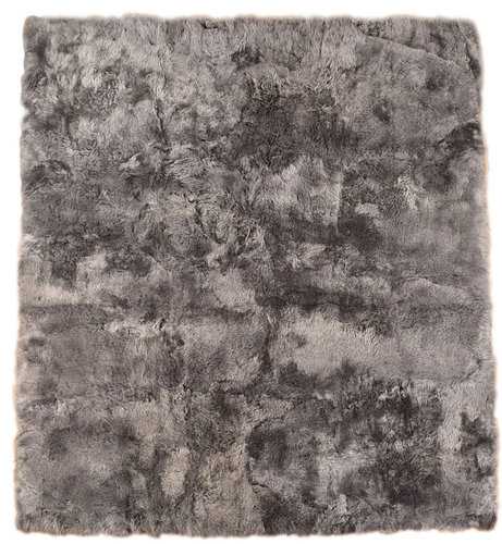Öko Lammfell Teppich grau gefärbt 215 x 190 cm