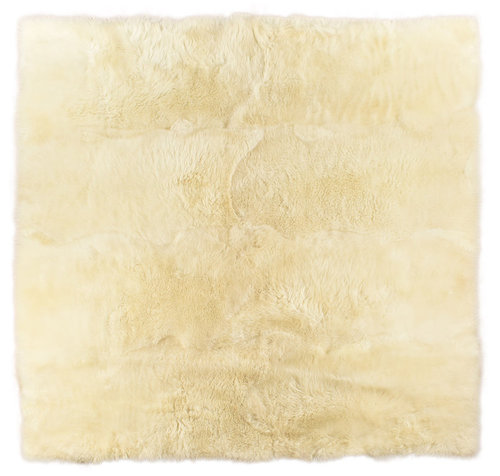 Eco lambskin rug natural white 200 x 200 cm