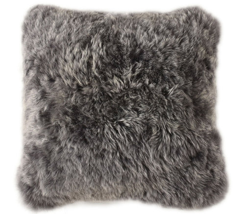 Lambskin cushion grey 42 x 42 cm