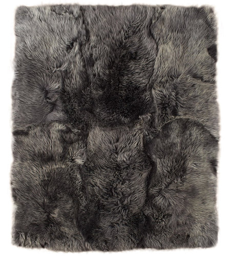 Öko Lammfell Teppich grau gefärbt 190 x 150 cm
