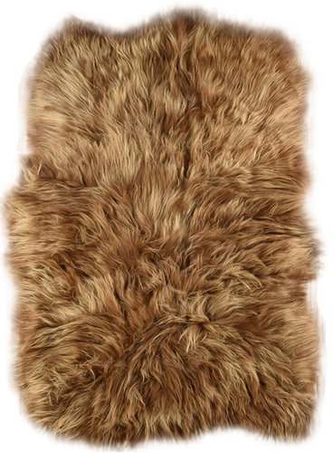 Iceland Lambskin rug dyed brown  200 x 120 cm