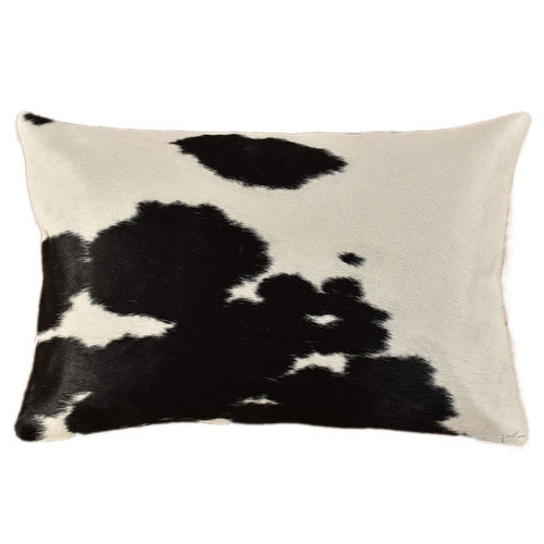 cowhide cushion cover black & white 40 x 60 cm
