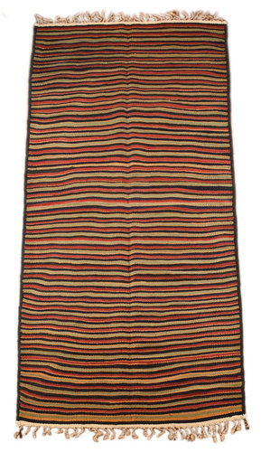 Vintage Nomaden Teppich Kelim gestreift  295 x 118 cm