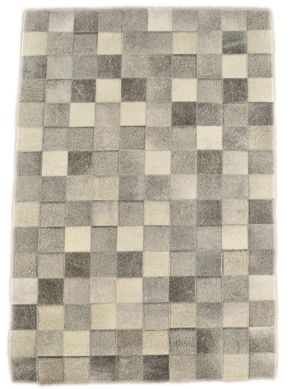 Patchwork Teppich aus grauem Kuhfell RUG 150 cm x 100 cm NEU 