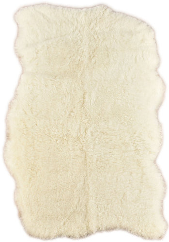 Eco lambskin rug natural white 190 x 115 cm