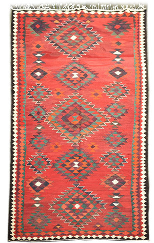 Vintage Nomaden Teppich Kelim Läufer 347 x 178 cm