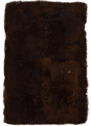 Eco lambskin rug natural brown 180 x 110 cm