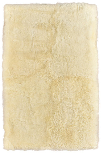 Lammfell Teppich creme Weiss 170 x 100 cm britisch kurzwollig