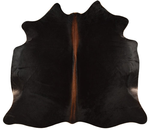 COWHIDE NATURAL BLACK  185 x 180 cm