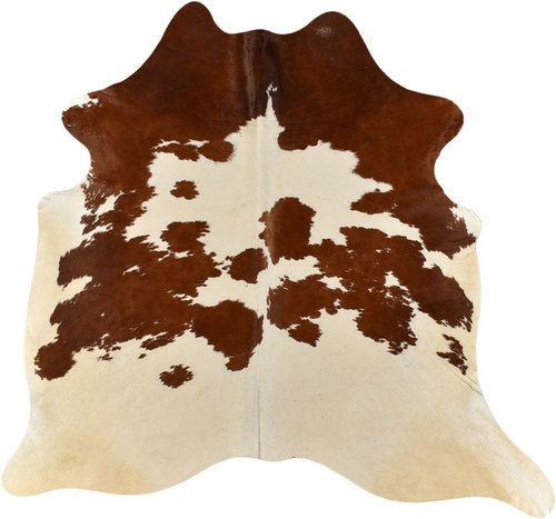 COWHIDE RUG BROWN WHITE 175 x 185 cm