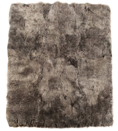 Öko Lammfell Teppich grau braun gefärbt 180 x 160 cm