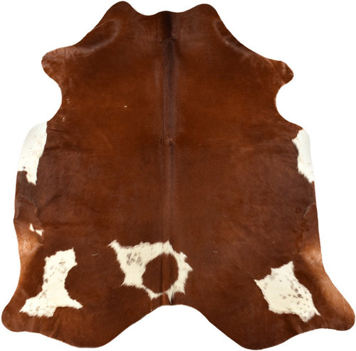 COWHIDE RUG BROWN WHITE 220 x 180 cm