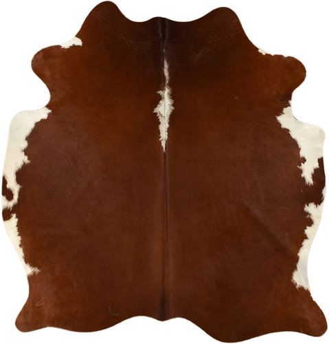 COWHIDE RUG brown white 175 x 140 cm