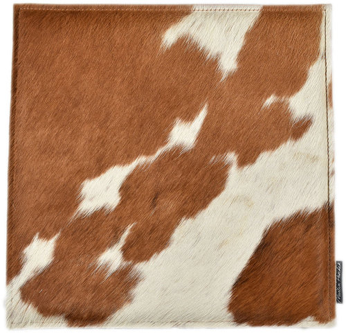 cowhide chair pad brown & white 38 x 38 cm