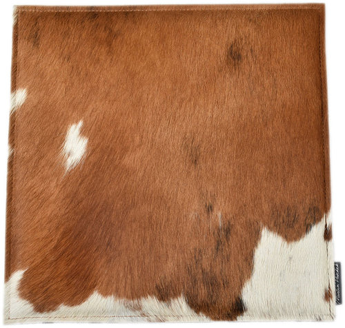 cowhide chair pad brown & white 38 x 38 cm