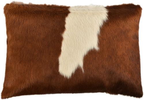 cowhide cushion cover brown & white 40 x 60 cm