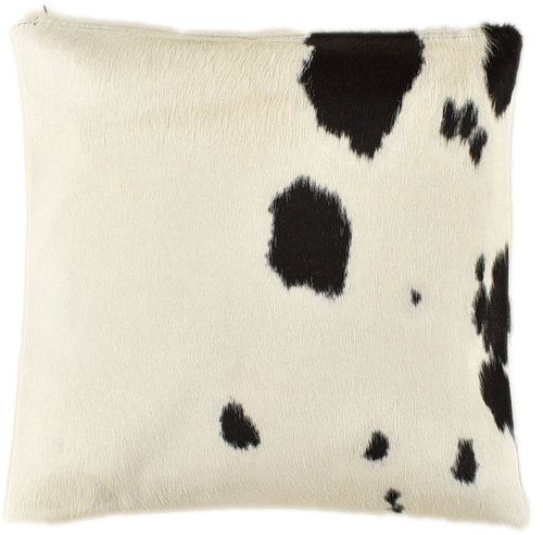 cowhide cushion cover tricolor black & white 50 x 50 cm