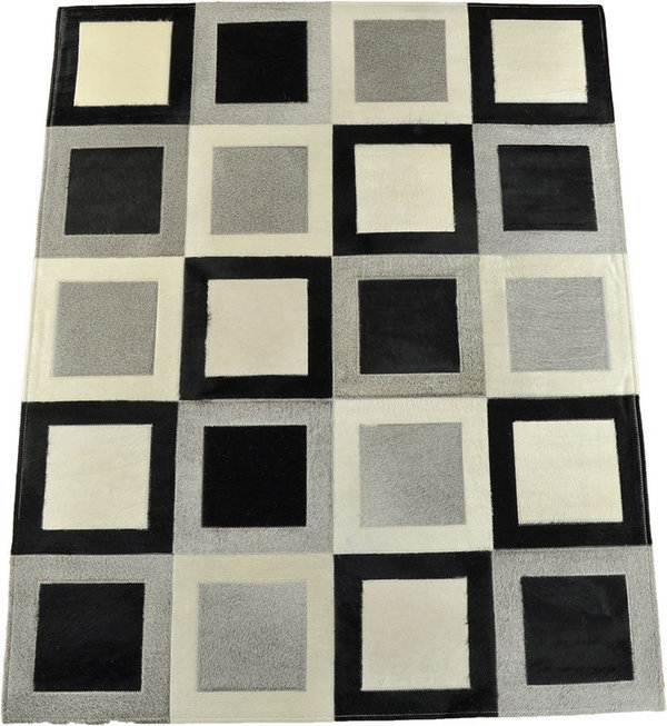 cowhide rug grey white black 120 x 150 cm